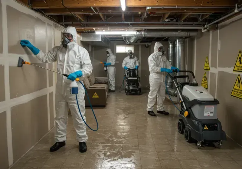 Basement Moisture Removal and Structural Drying process in Plymouth, MA